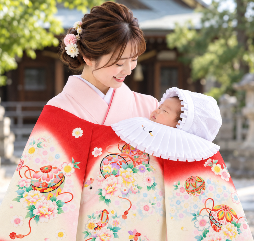 お宮参り　産着　女の子